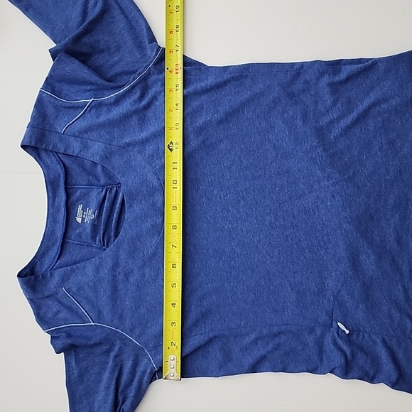 MEC Women's Heathered Blue Activewear Long Sleeves Top Scoop Neck Size Medium - Picture 11 of 11